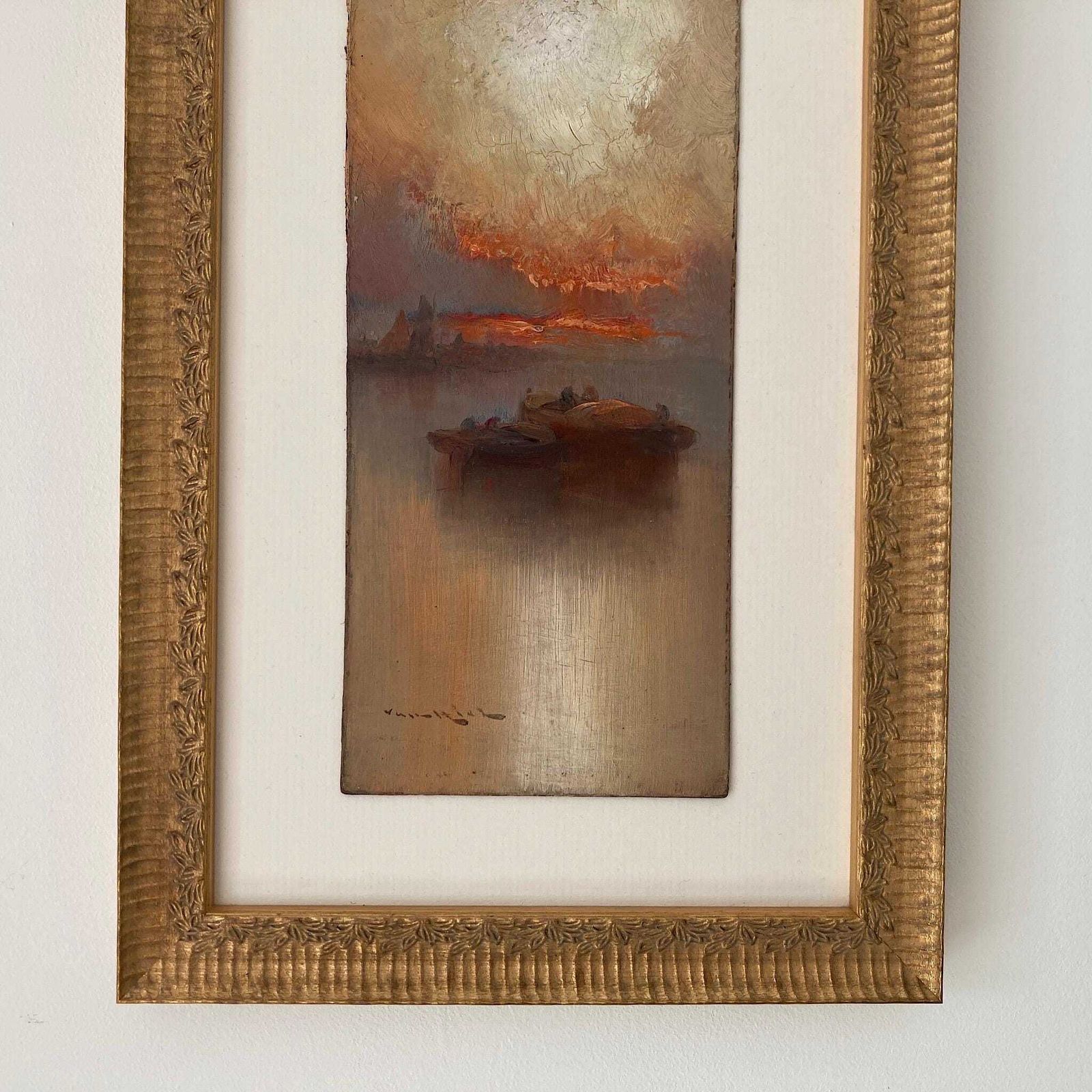photo furniture Venice   Antique Oil Painting Of Venice Late 19th Century Italian Austrian Artist