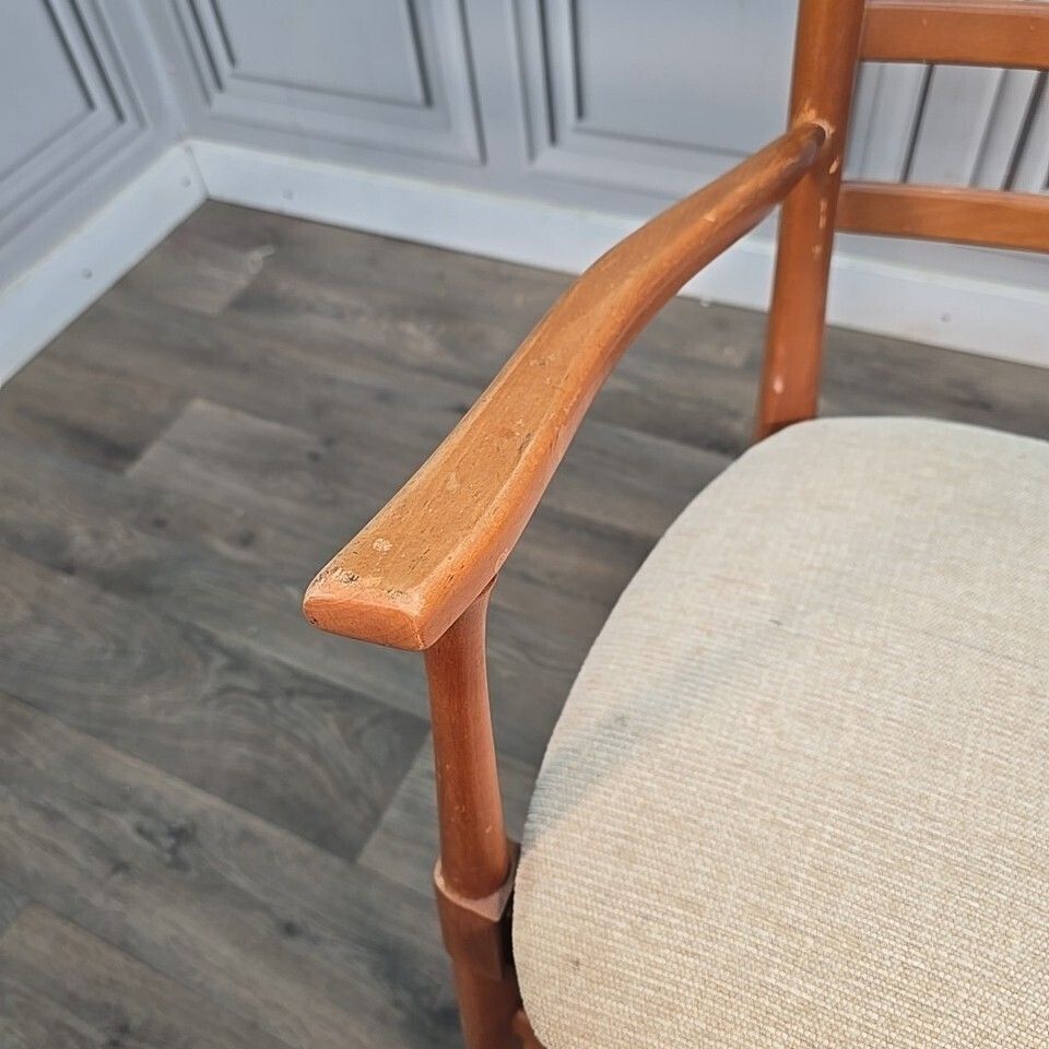Vintage Rocking Chair – Ladder Back Beech Frame – Mid Century   Retro Armchair photo vintage