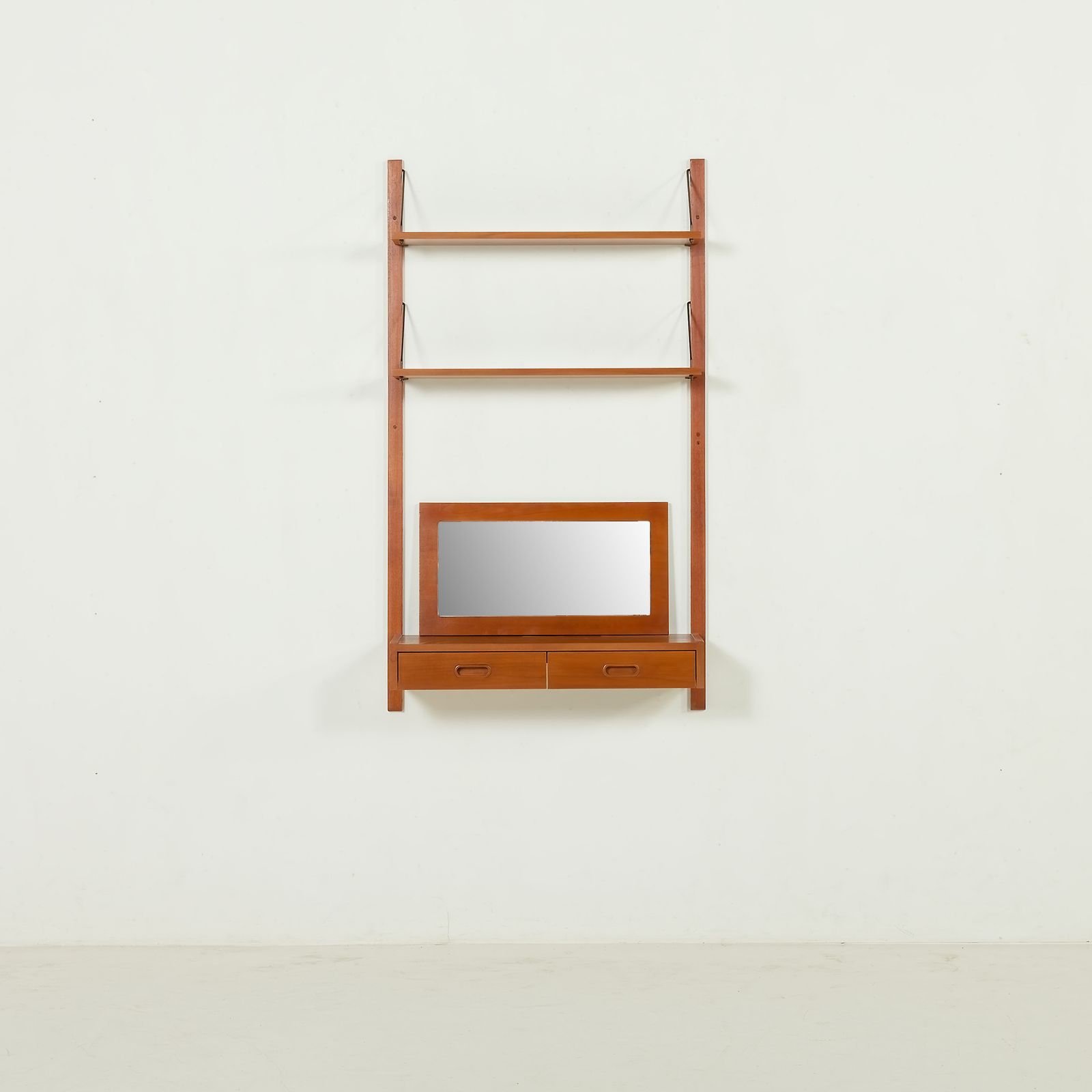 Scandinavian Mid Century Wall Unit With A Console And A Mirror, Denmark, 1970s photo furniture