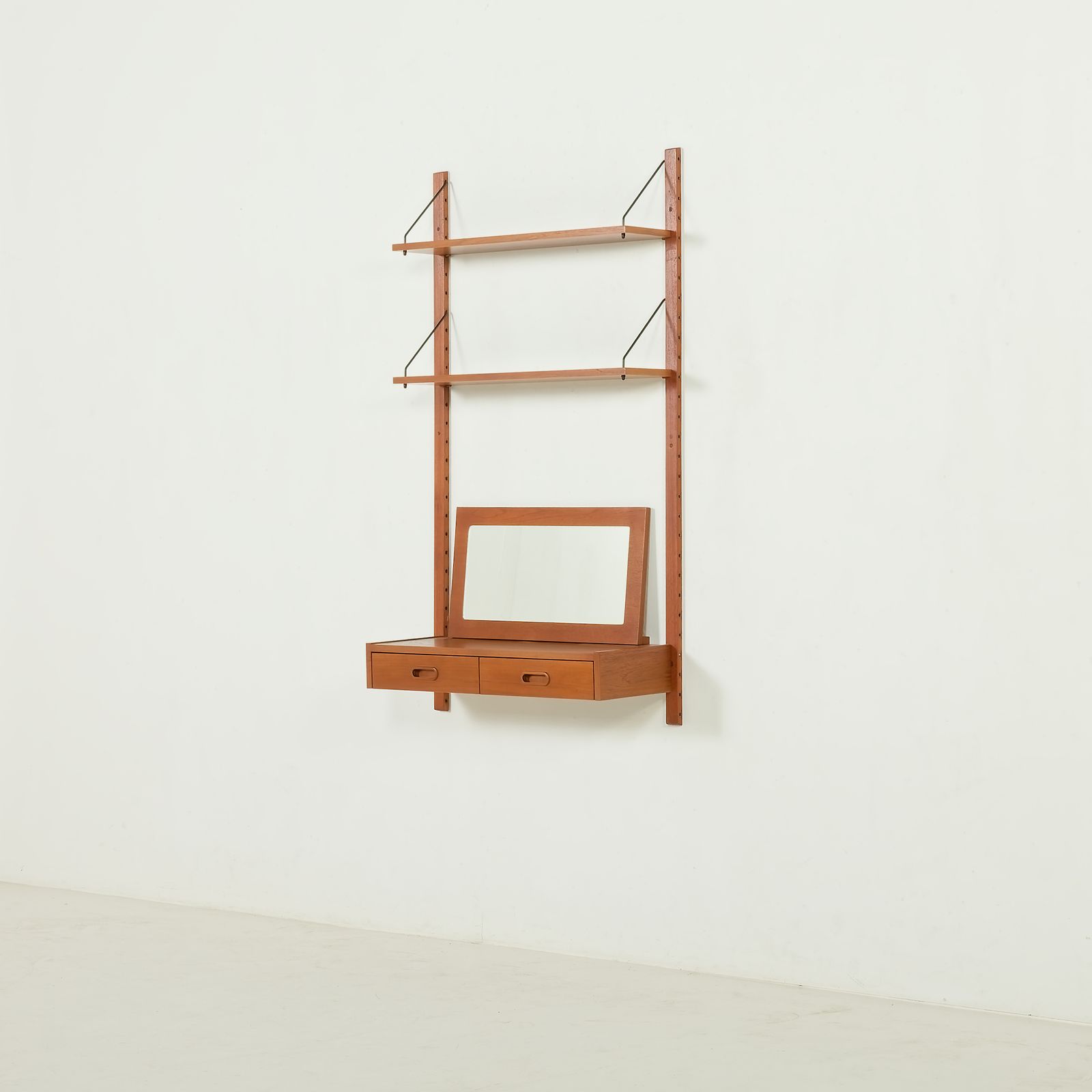Scandinavian Mid Century Wall Unit With A Console And A Mirror, Denmark, 1970s photo for sale