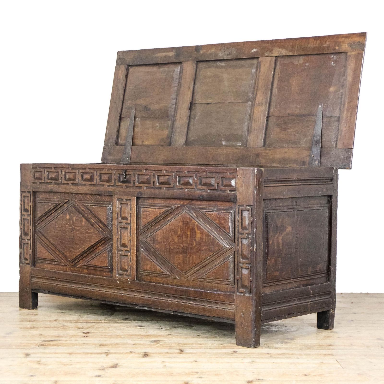 Antique 19th Century Oak Coffer | Antique Furniture | Antique Trunk | Antique Oak Blanket Box | Antique Storage (M 6696) photo for sale