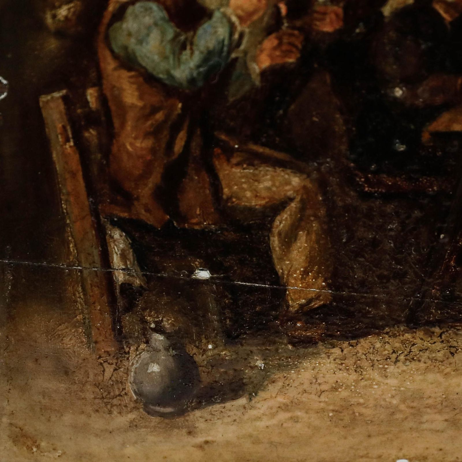 After Adriaen Brouwer   19th Century Oil, Smoking Scene (The Sense Of Taste) photo 225.0