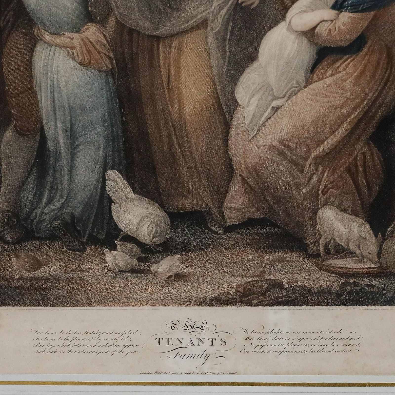 Charles Knight After Thomas Stothard   Stipple Engraving, The Tenant's Family photo 275.0
