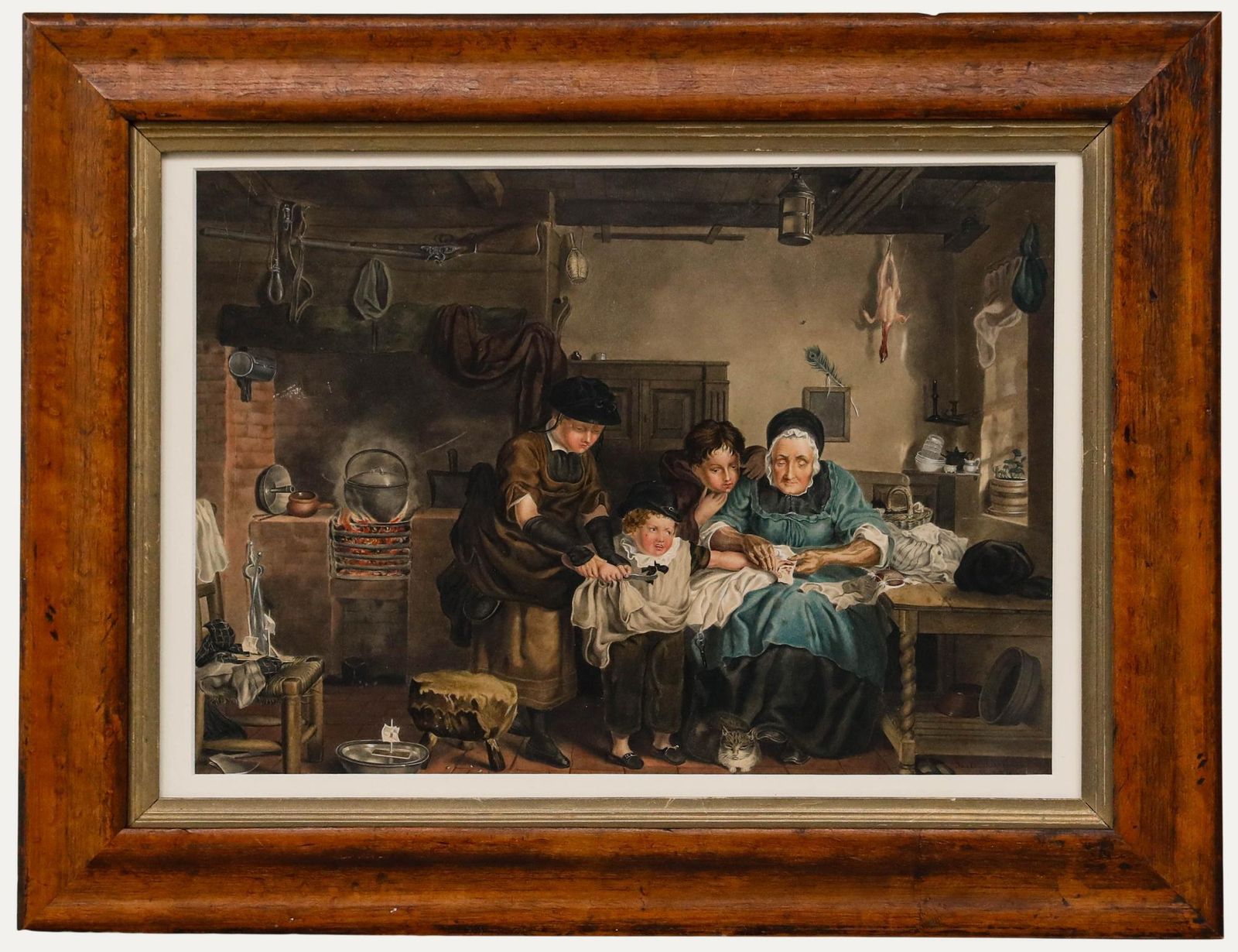 John Goodhand Parker After William Kidd   1821 Watercolour, The Cut Finger