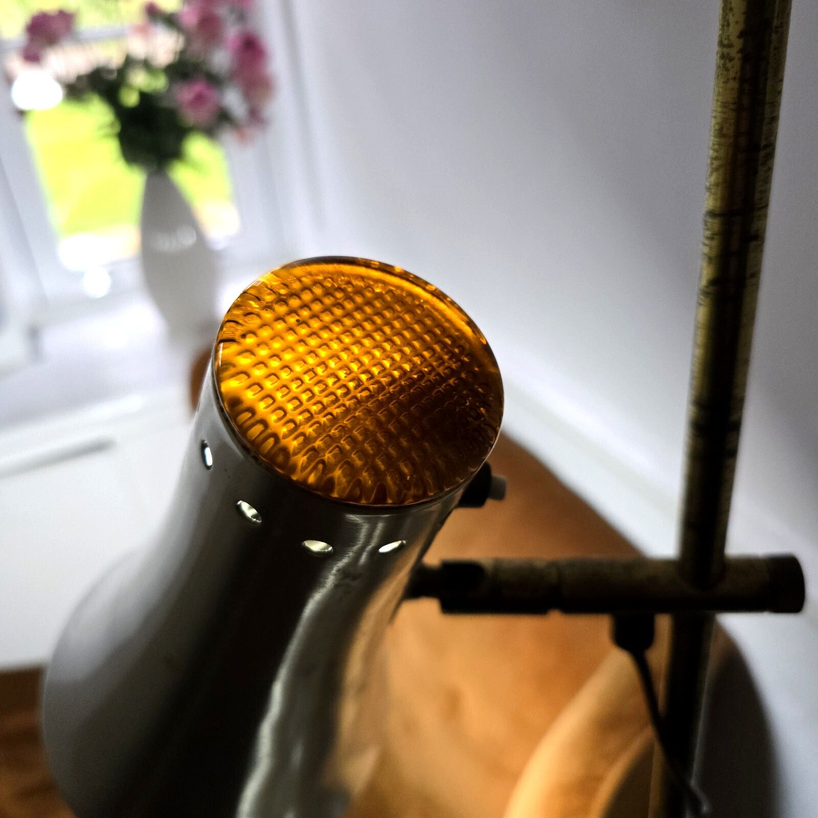 Vintage 70s Brass Floor Lamp Vitrika Denmark Mcm Reading Adjustable 2lights Rare photo vintage