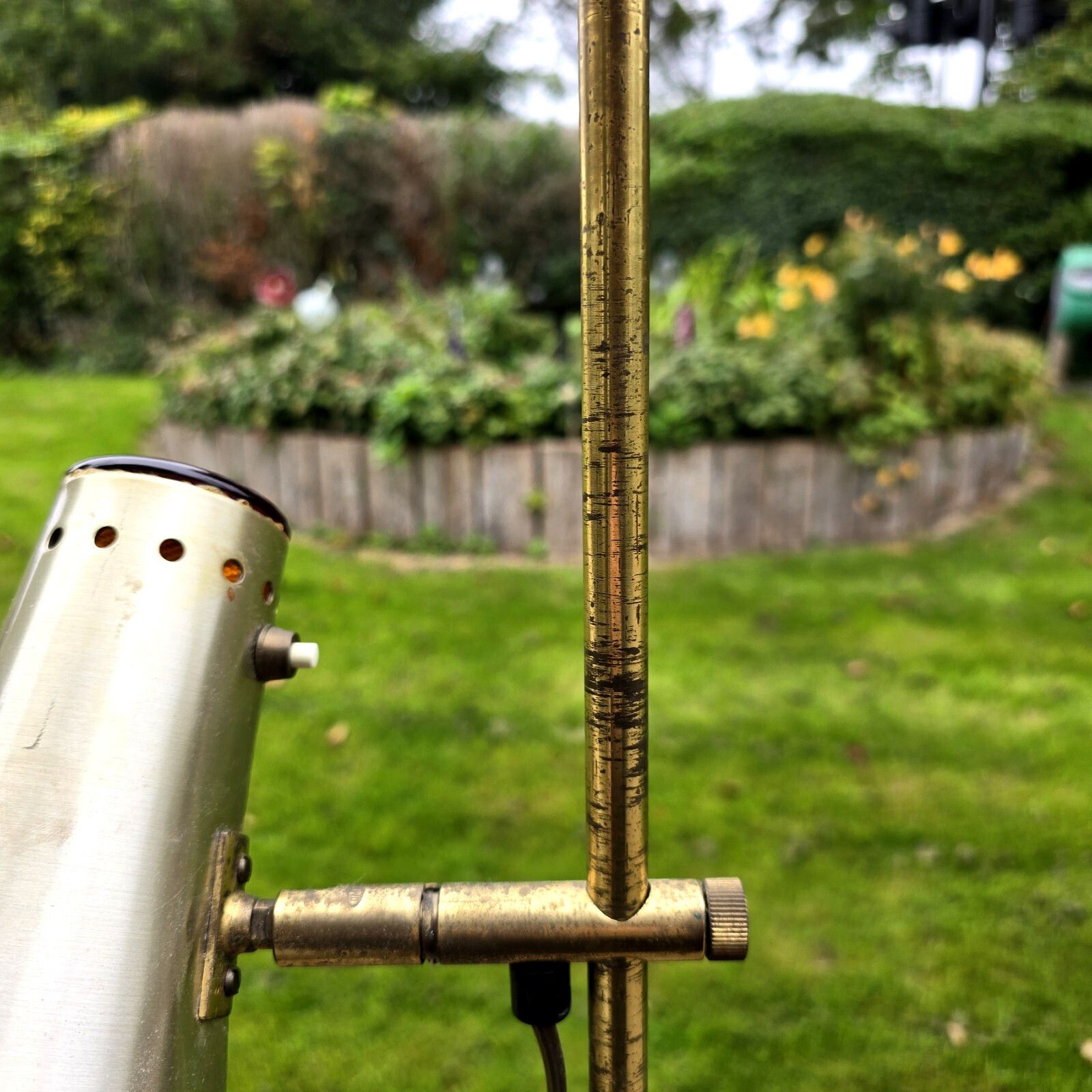 245.0 Vintage 70s Brass Floor Lamp Vitrika Denmark Mcm Reading Adjustable 2lights Rare photo