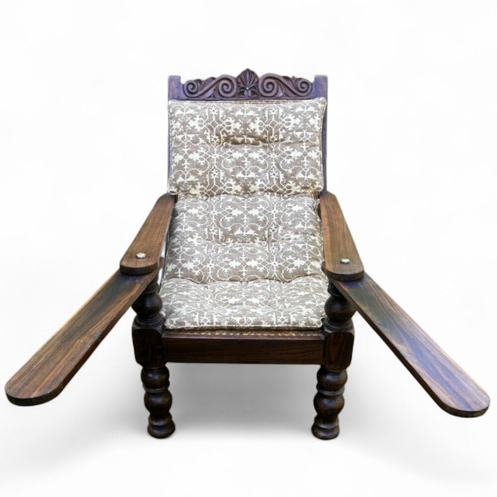 Fine 19th Century Anglo Indian Bombay Rosewood Planters Chair photo 690.0