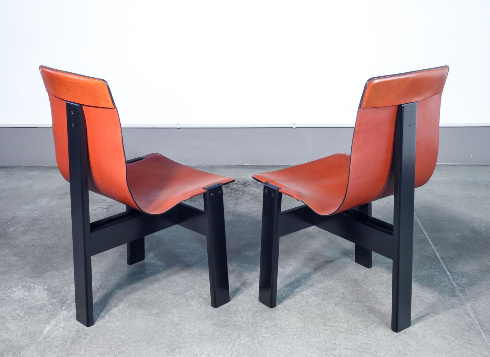 photo vintage Set Of Four "Tre 3" Chairs Designed By Angelo Mangiarotti For Skipper. 1970s