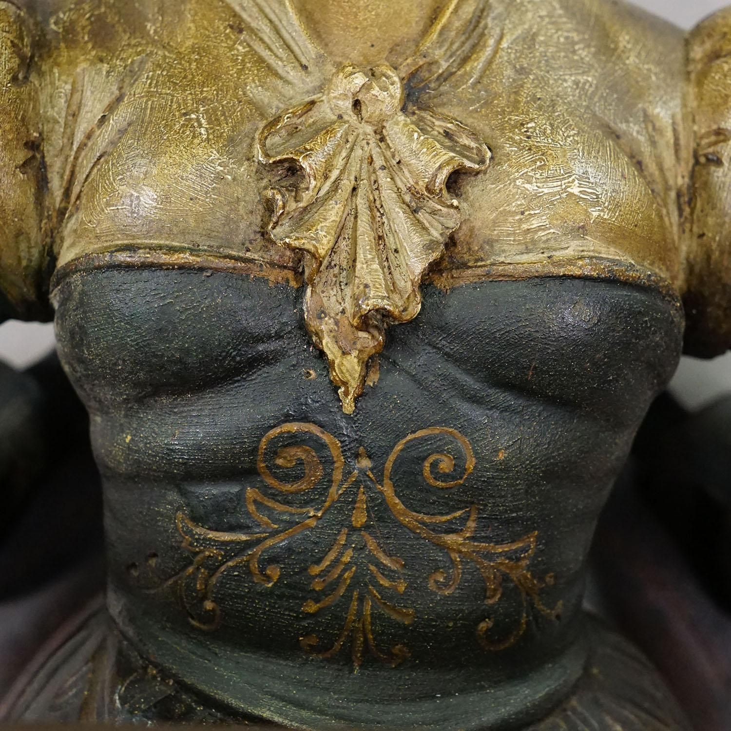 Carved Wooden Lady Towel Holder, Folk Art, Germany, Circa 1900 photo 1519.0