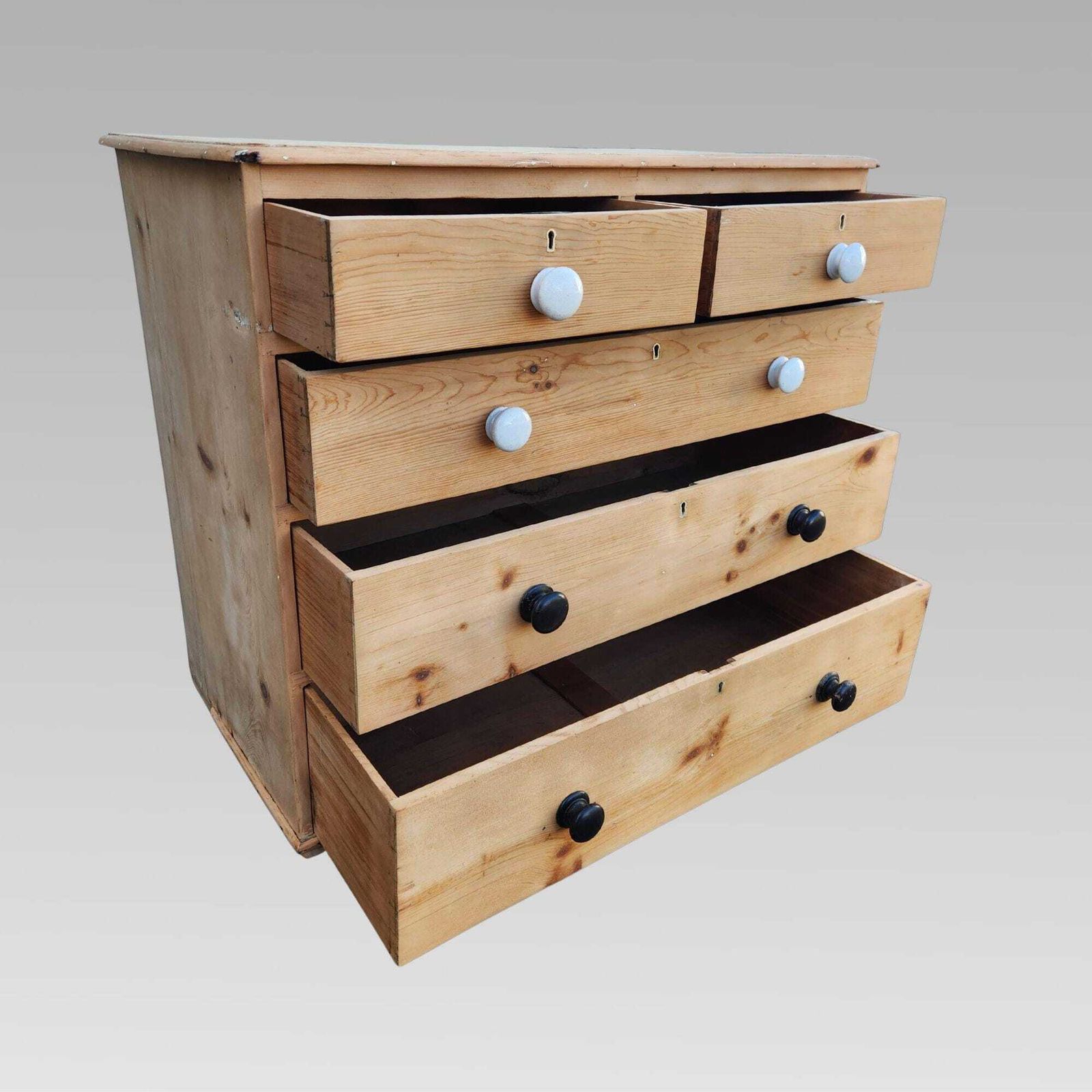 Charming Antique 19th Century Victorian Pine Chest Of Drawers photo vintage