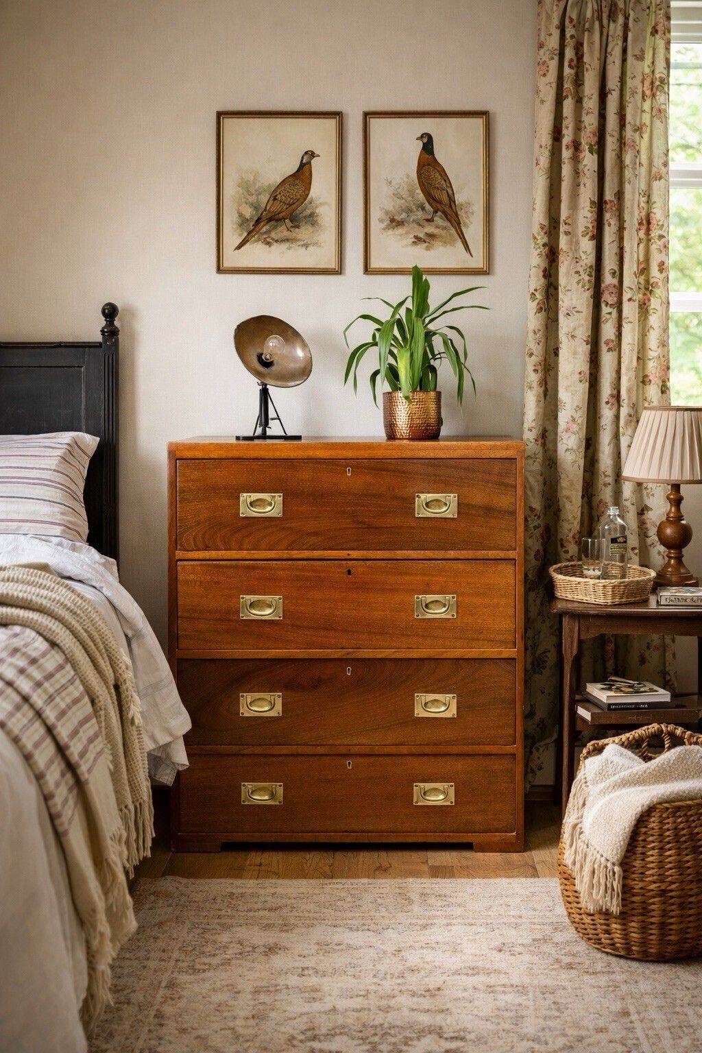photo vinterior Antique Campaign Military Chest Of Drawers Solid Mahogany Ship Drawers