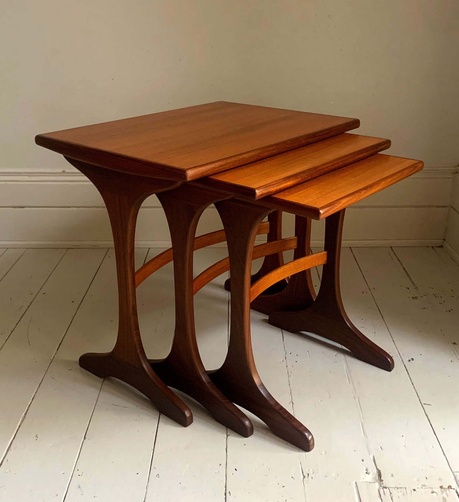 Furniture Mid Century Modern 1960s Teak G Plan Fresco Nest Of Tables, Victor Wilkins photo