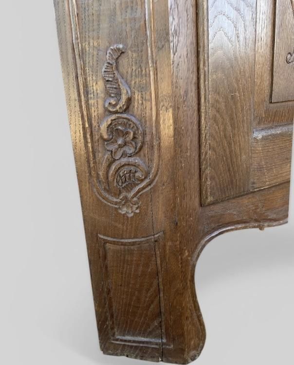 Late 19th Century French Oak Provincial Corner Cupboard photo vintage