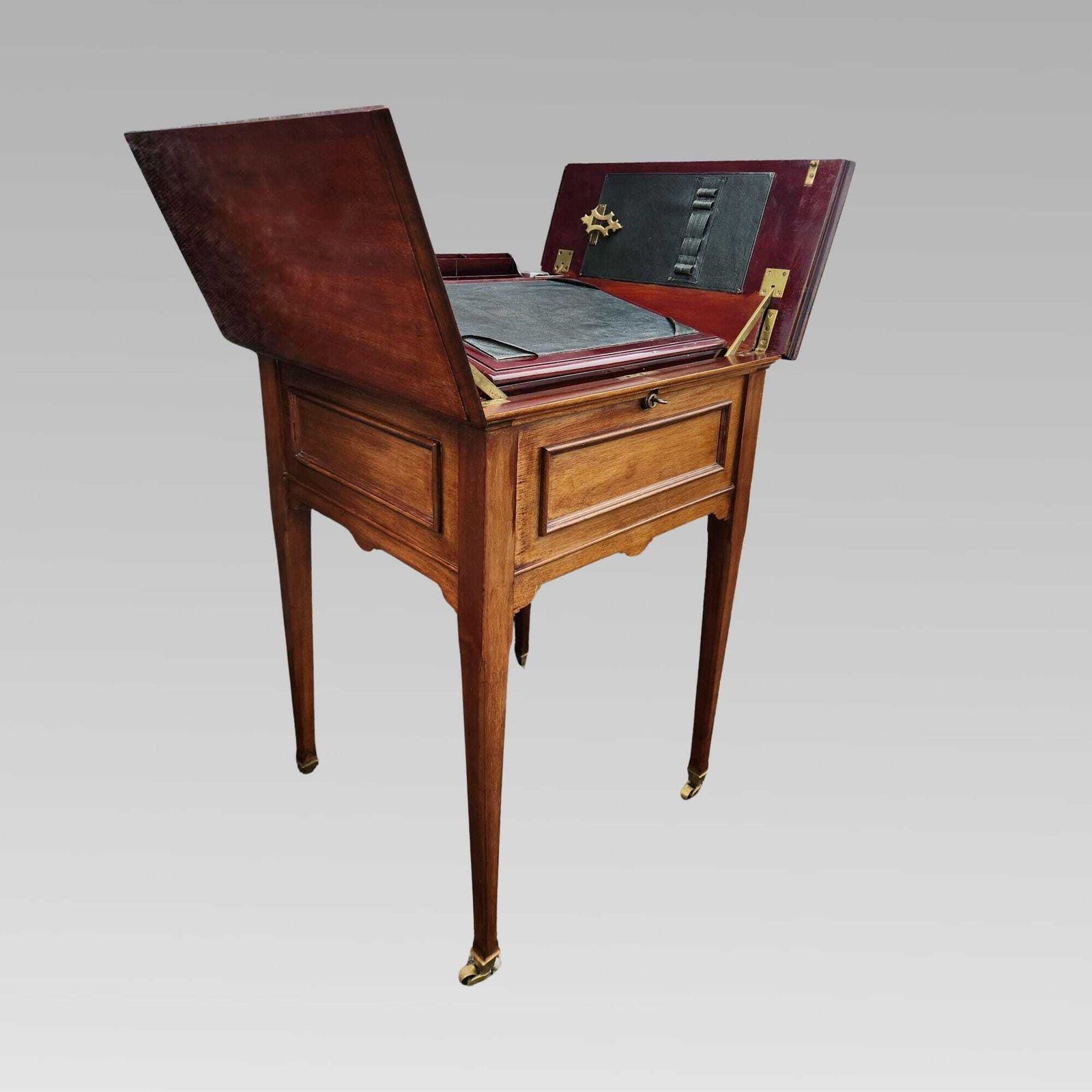 Metamorphic Antique Edwardian Fold Over & Lift Action Ladies Writing Table, Desk photo for sale