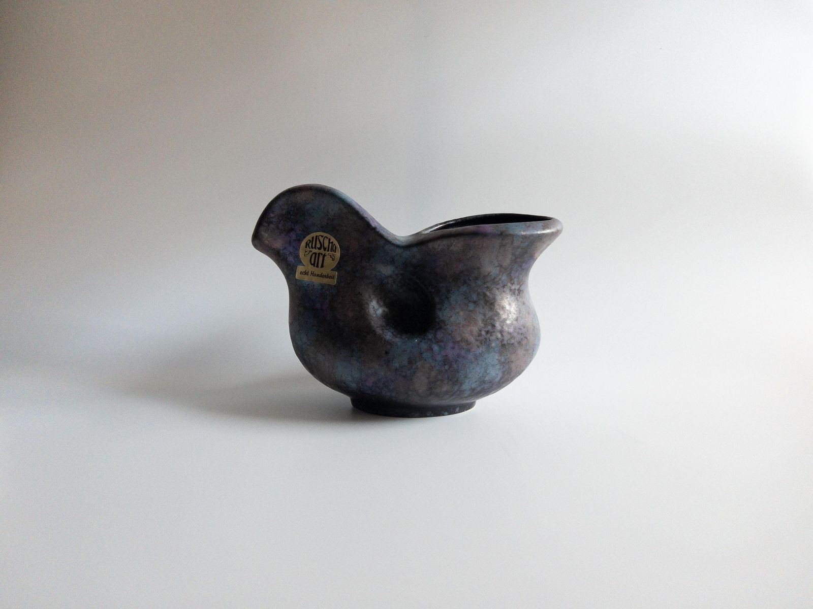 Ruscha Purple Bird Vase   West German Art Pottery   Form G 1 photo for sale