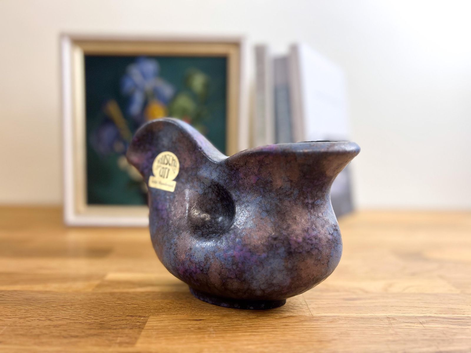 80.0 Ruscha Purple Bird Vase   West German Art Pottery   Form G 1 photo
