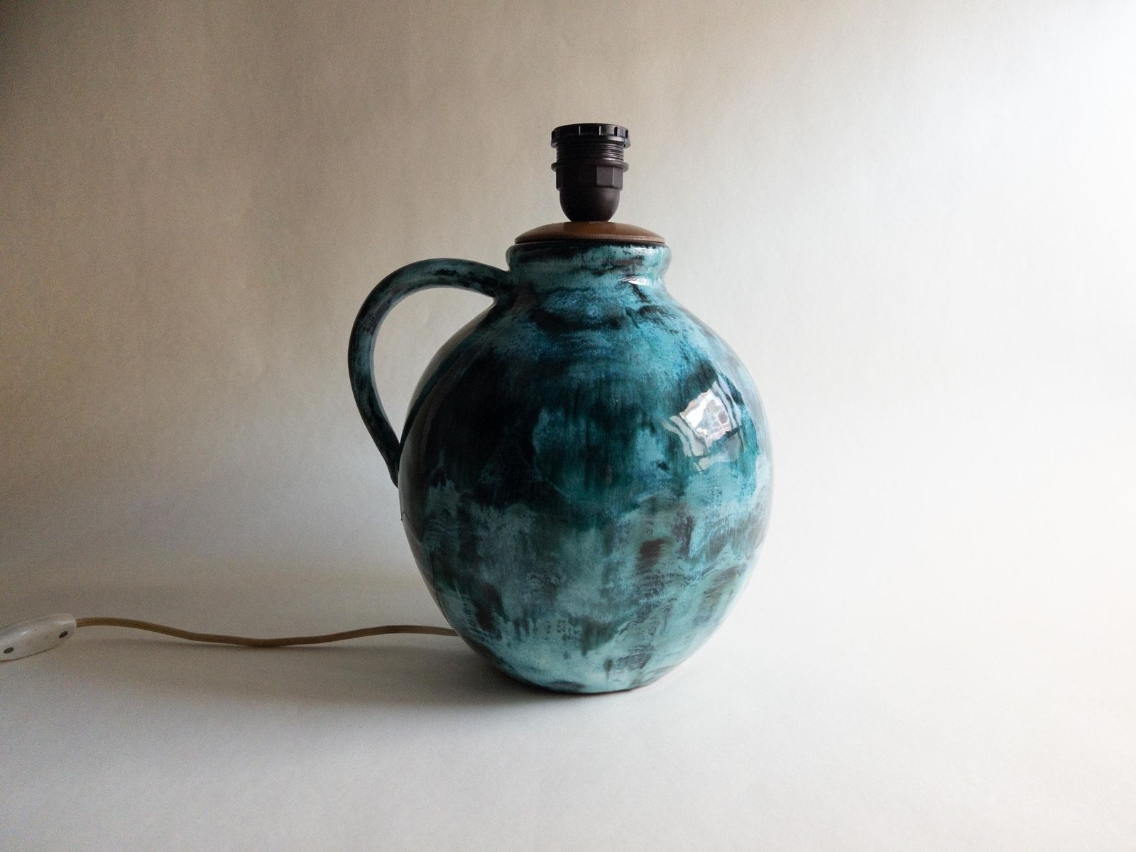 Gustav Spörri Ceramic Table Lamp Base, Swiss Mid Century Pottery