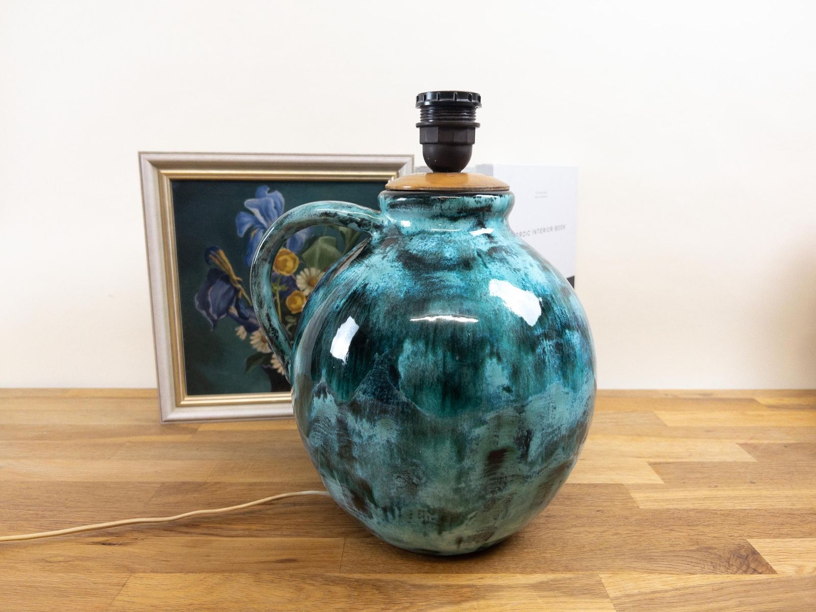 photo vintage Gustav Spörri Ceramic Table Lamp Base, Swiss Mid Century Pottery
