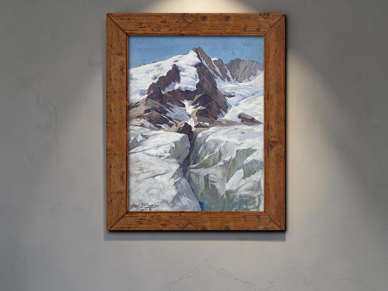 Art Mont Blanc – Oil Painting On Panel – Karl Böttner, 1939 photo