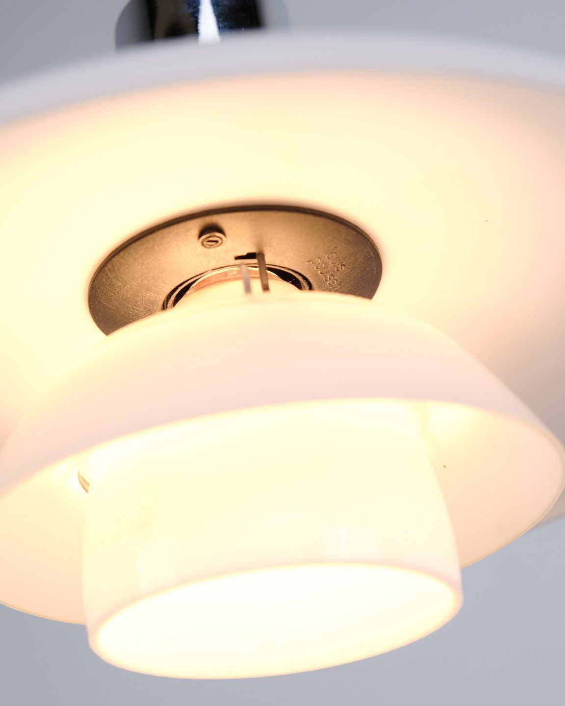Poul Henningsen Pendant Lamp Model Ph 2/1 In Chrome For Louis Poulsen. photo Lighting