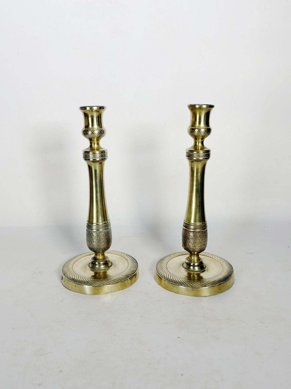 Pair Of Brass Candlesticks, France, 19th Century photo furniture