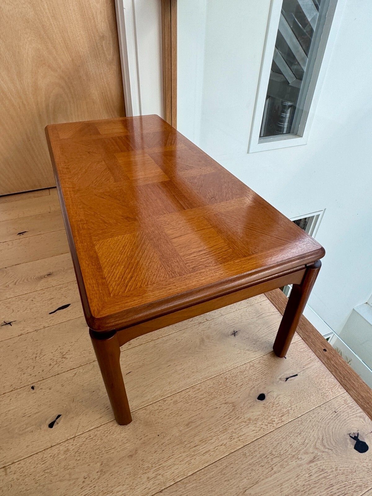 Vintage Nathan Furniture Teak Coffee Table With A Parquet Top photo vinterior