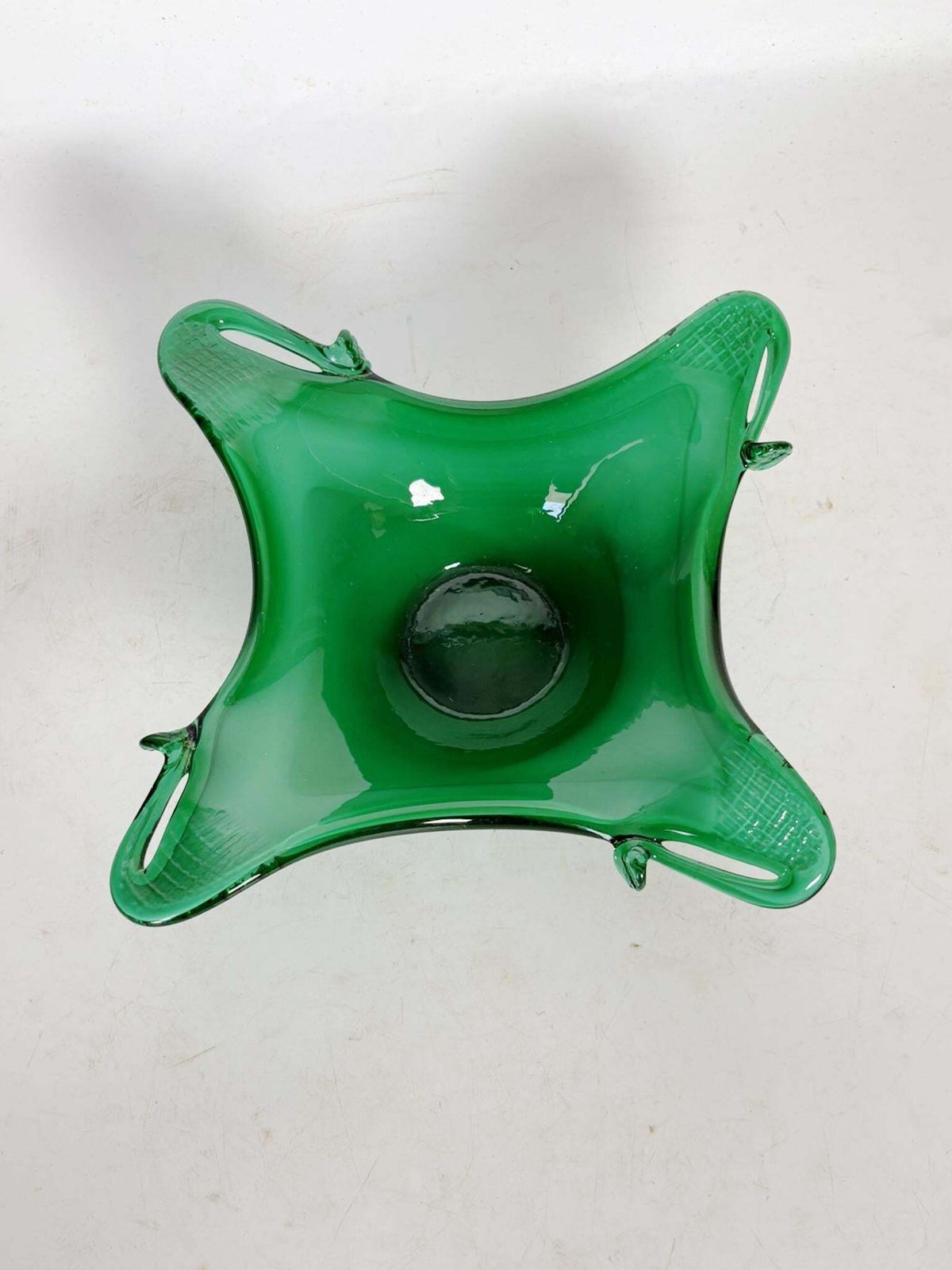 Green Glass Ashtray, France, 1960 photo Home Decor