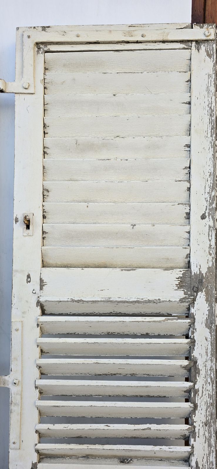 Home Fixtures A Pair Of Tall Antique French Louvred Shutters photo