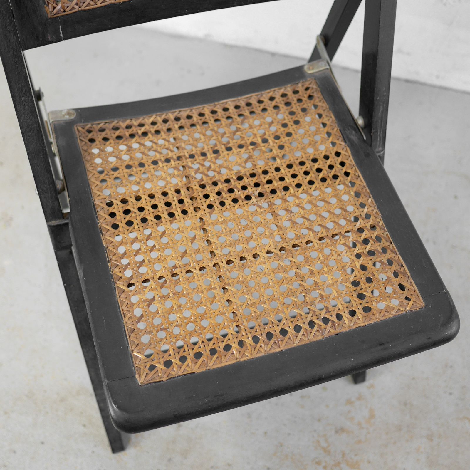 Furniture Set 4 Vintage 60/70s Folding Chairs Caned Rattan Italian #103153 photo
