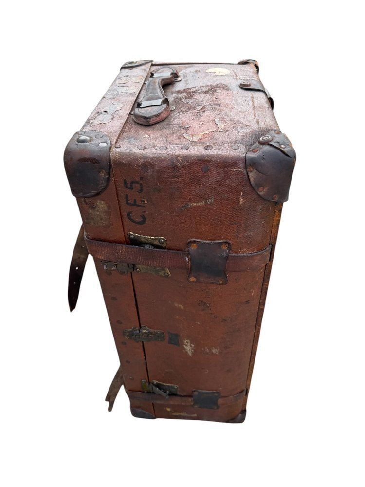 Early 20th Century Campaign Military Chest / Travel Trunk Pukka Luggage With Harrods Label photo Furniture