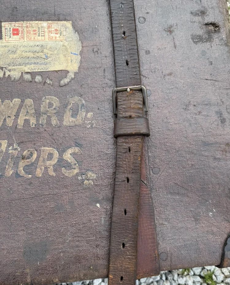 photo for sale Early 20th Century Campaign Military Chest / Travel Trunk Pukka Luggage With Harrods Label