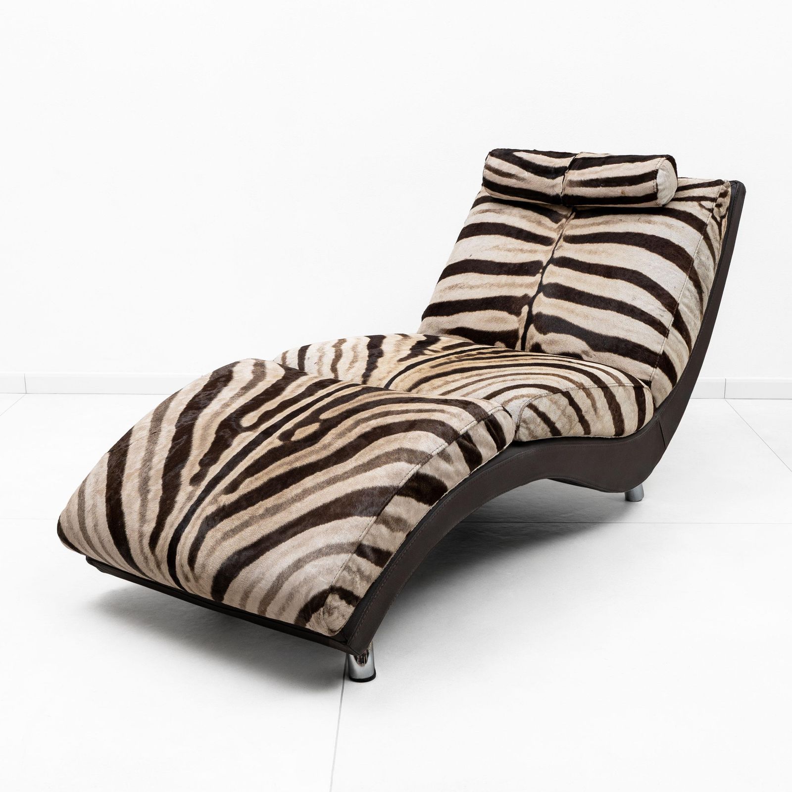 Italian Chaise Longue Cowhide With Zebra Pattern, 1980s photo furniture