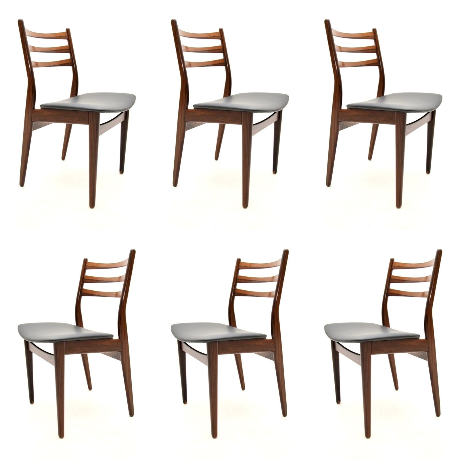Set Of Six Danish Vintage Rosewood Dining Chairs