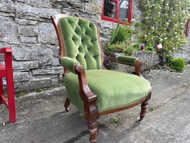 Antique Balloon Back Parlour Arm Chair photo furniture