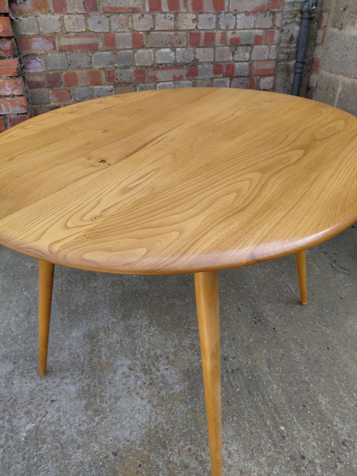 photo for sale Ercol Blonde Oval Breakfast Table   Model Number 396  & Set Of 4 Ercol Chairs Model 370