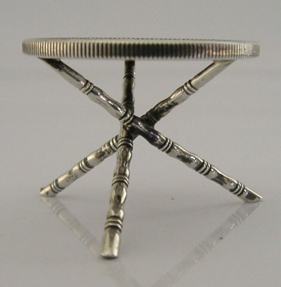 Chinese C1875 Yen Coin Solid Silver Miniature Dolls House Toy Table C1900 photo for sale