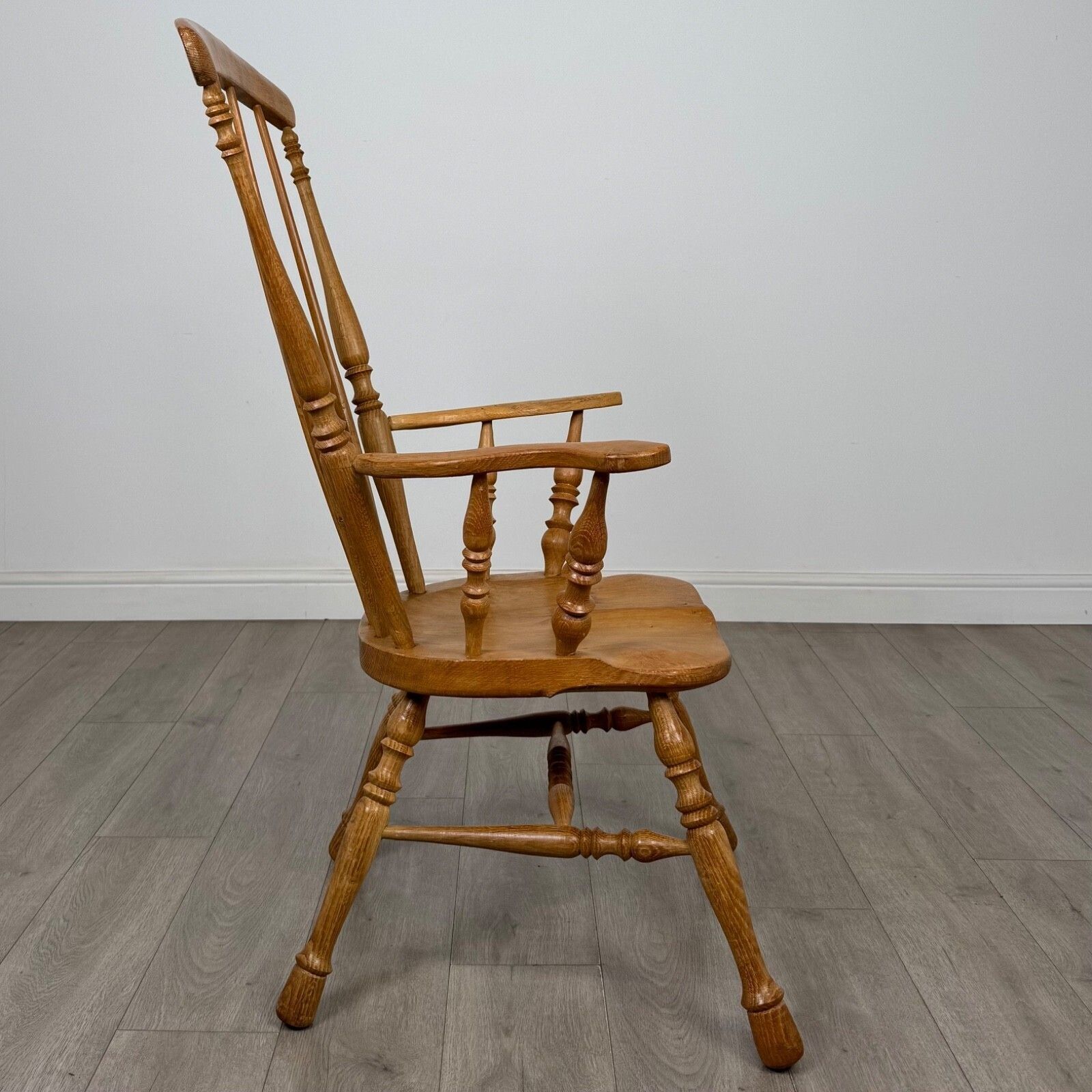 Antique 20th Century Farmhouse Windsor Armchair In Oak ( Af 5430 ) photo vinterior
