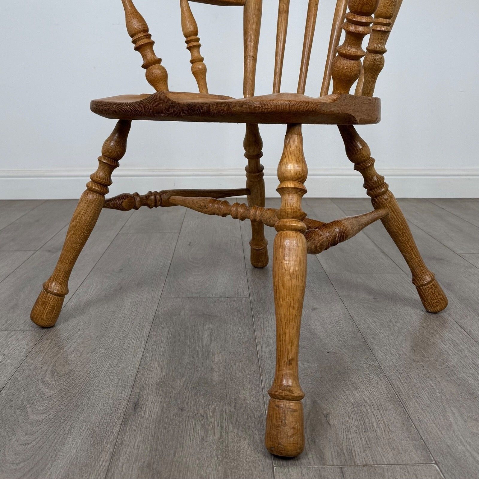 Furniture Antique 20th Century Farmhouse Windsor Armchair In Oak ( Af 5430 ) photo