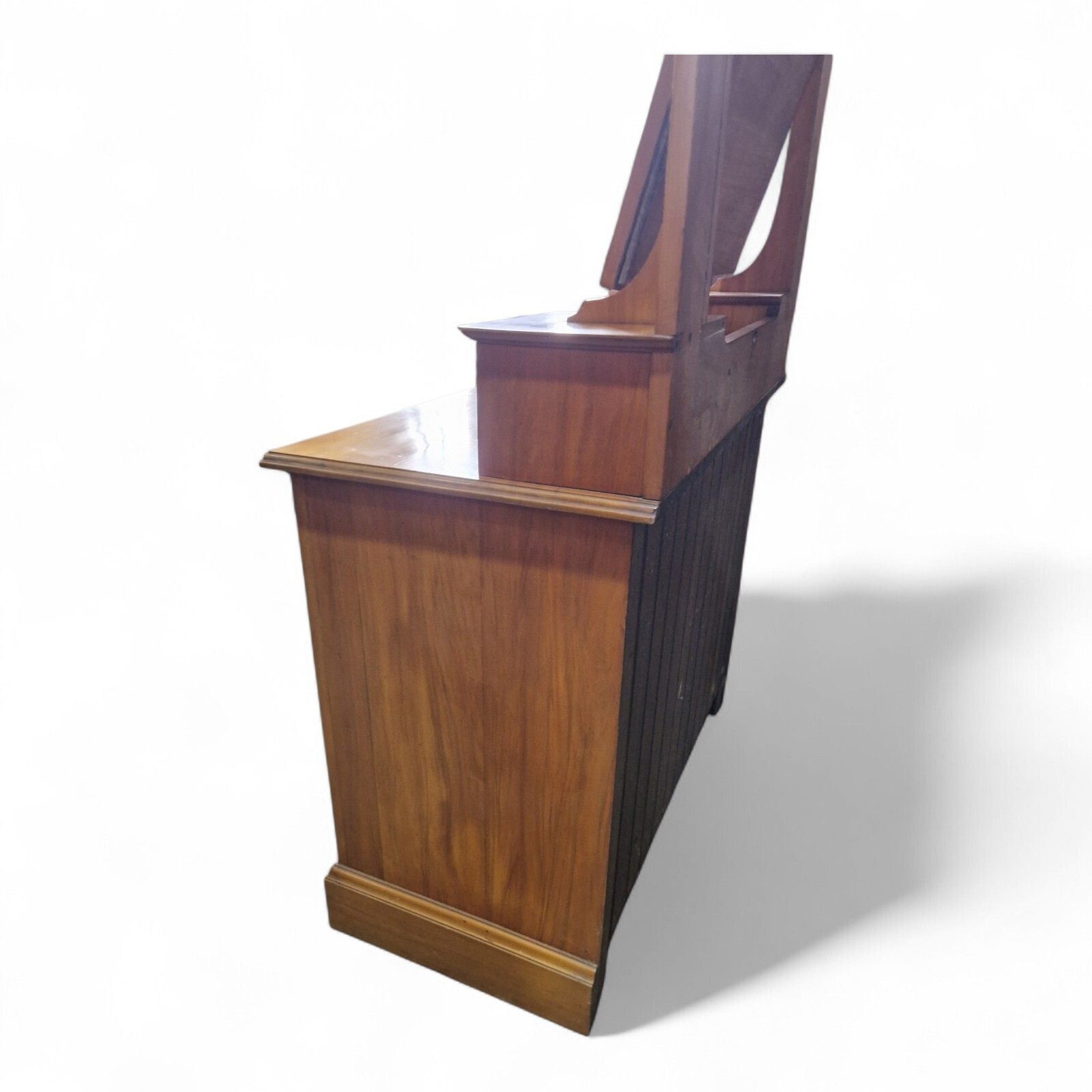 Victorian Art Nouveau Satinwood Dressing Chest Mirror Vanity Of 6 Drawers photo vinterior