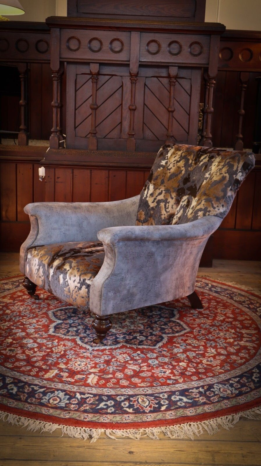 Furniture Stunning John Sankey Slipper Armchair Cosmos Velvet Dark Grey Club £5500 photo
