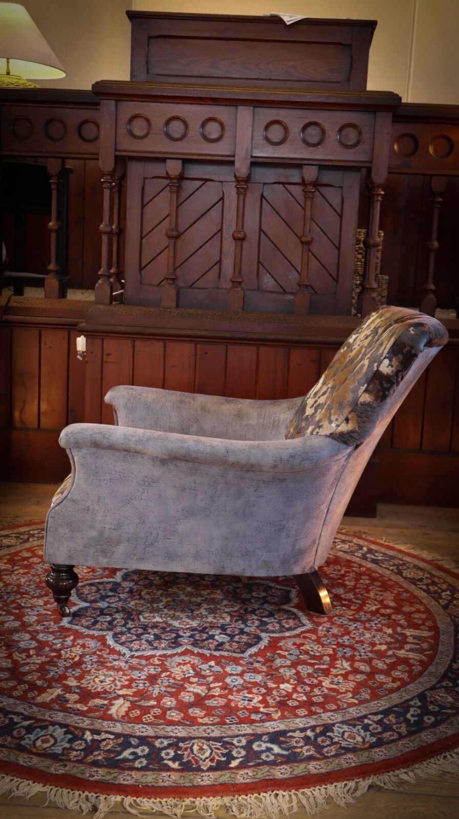 1295.0 Stunning John Sankey Slipper Armchair Cosmos Velvet Dark Grey Club £5500 photo