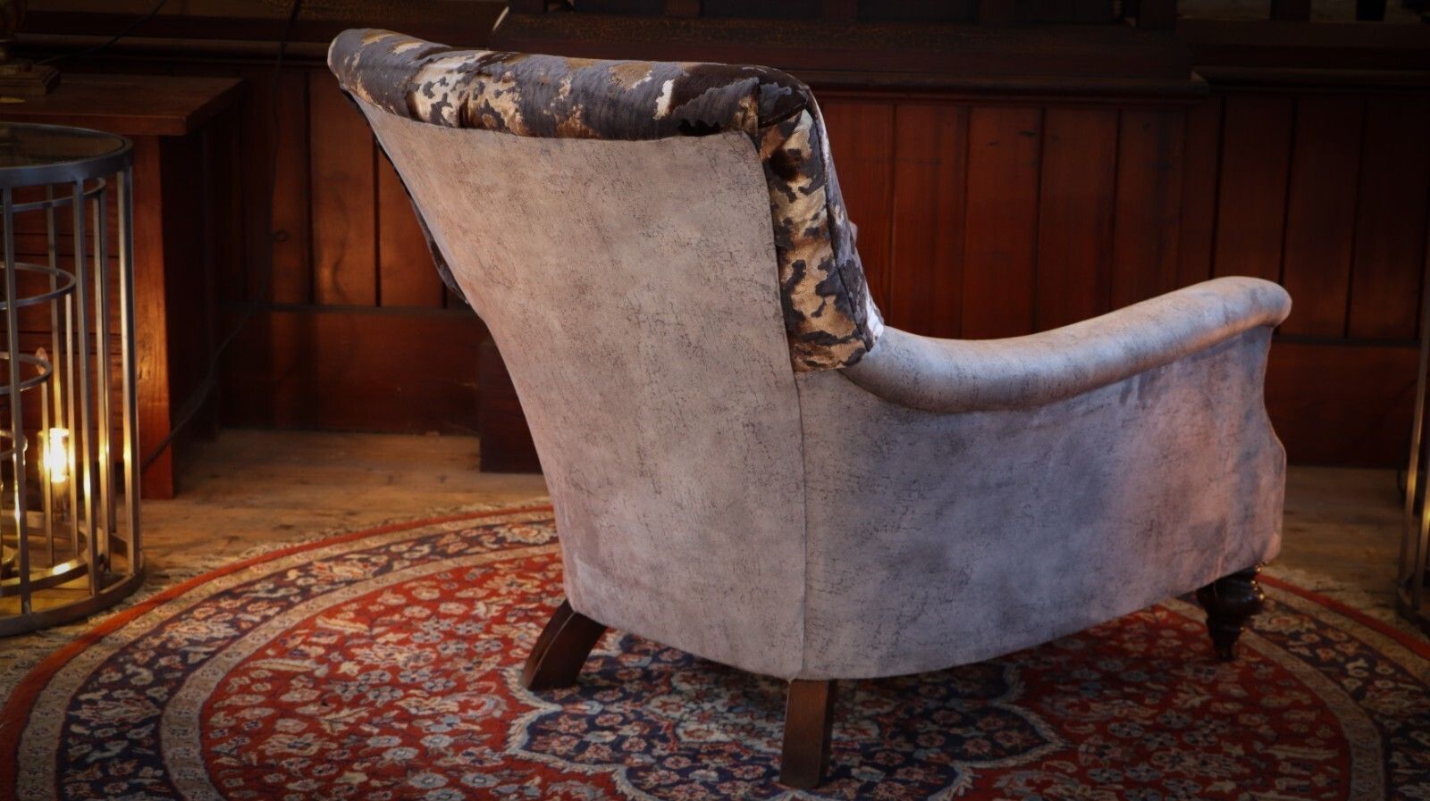 photo vintage Stunning John Sankey Slipper Armchair Cosmos Velvet Dark Grey Club £5500