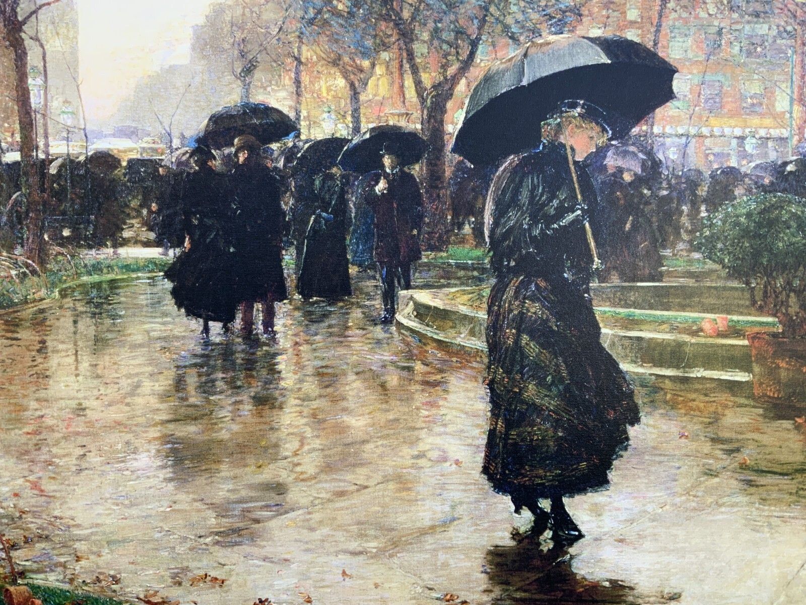 Large Impressionist Parisian City Print On Canvas Picture Decorative Gilt Frame photo Art