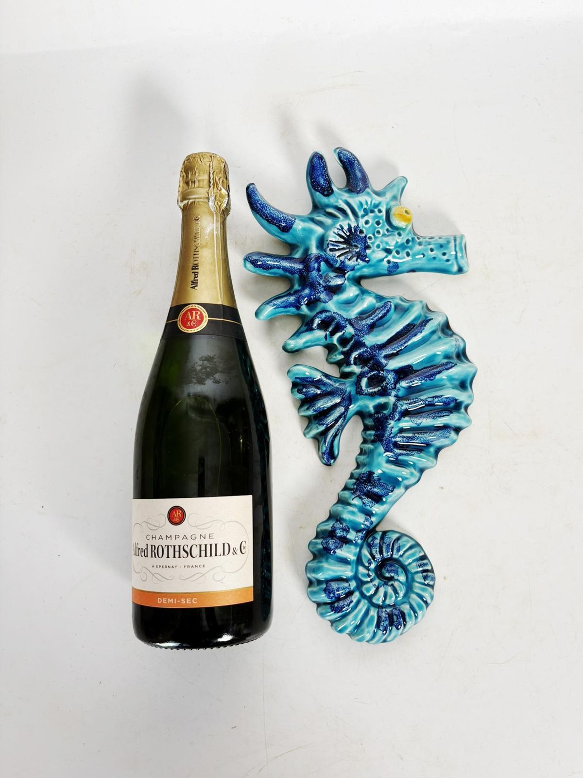 Blue Wall Decoration Made Of Glazed Ceramic, France, 1970 photo for sale
