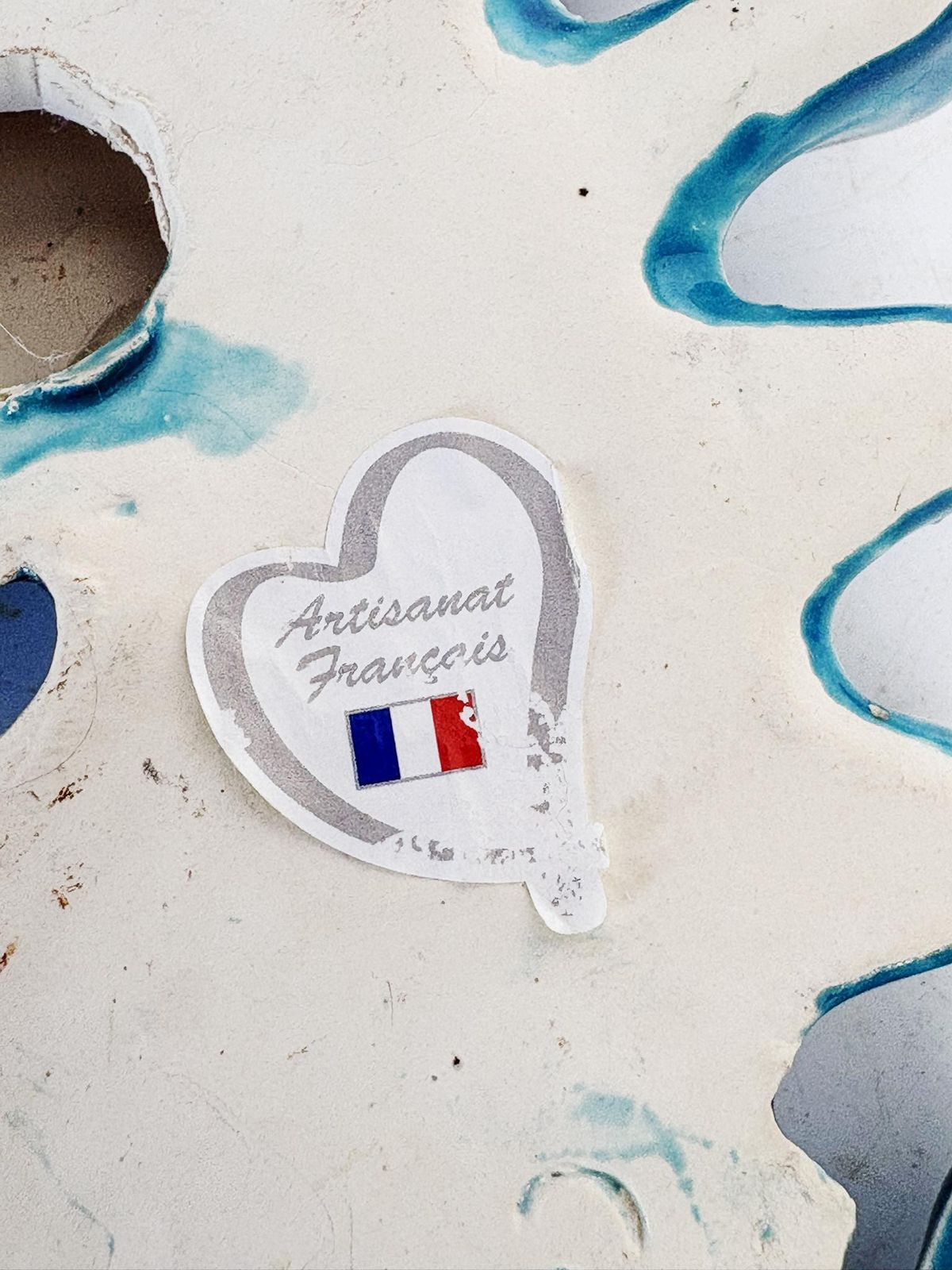 photo for sale Blue Wall Decoration Made Of Glazed Ceramic, France, 1970