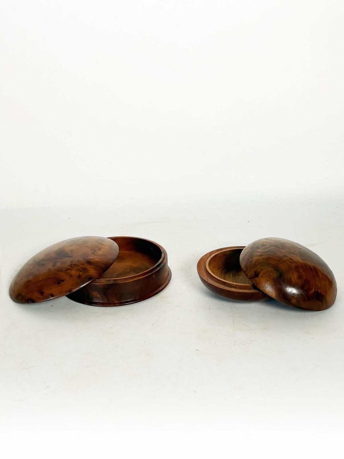2 Round Wooden Boxes, France, 1970 photo 480.0
