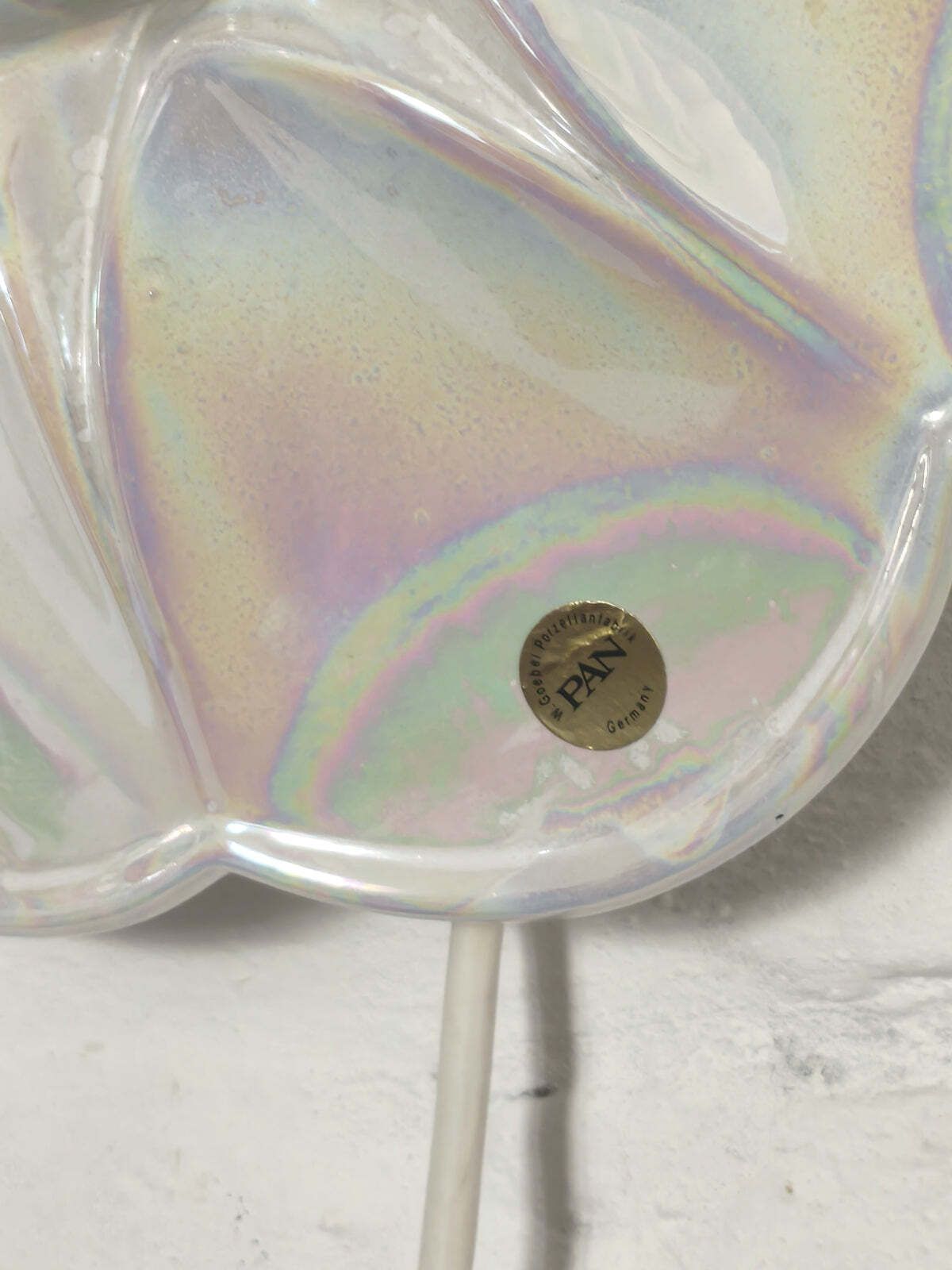 Mid Century Iridescent Porcelain Wall Lamp By Goebel For Pan Germany 1970s photo buy