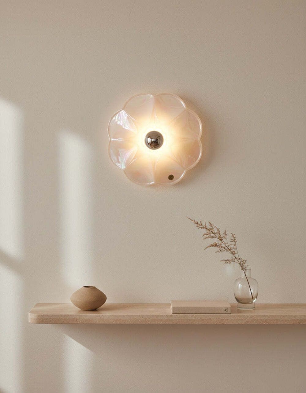 Lighting Mid Century Iridescent Porcelain Wall Lamp By Goebel For Pan Germany 1970s photo