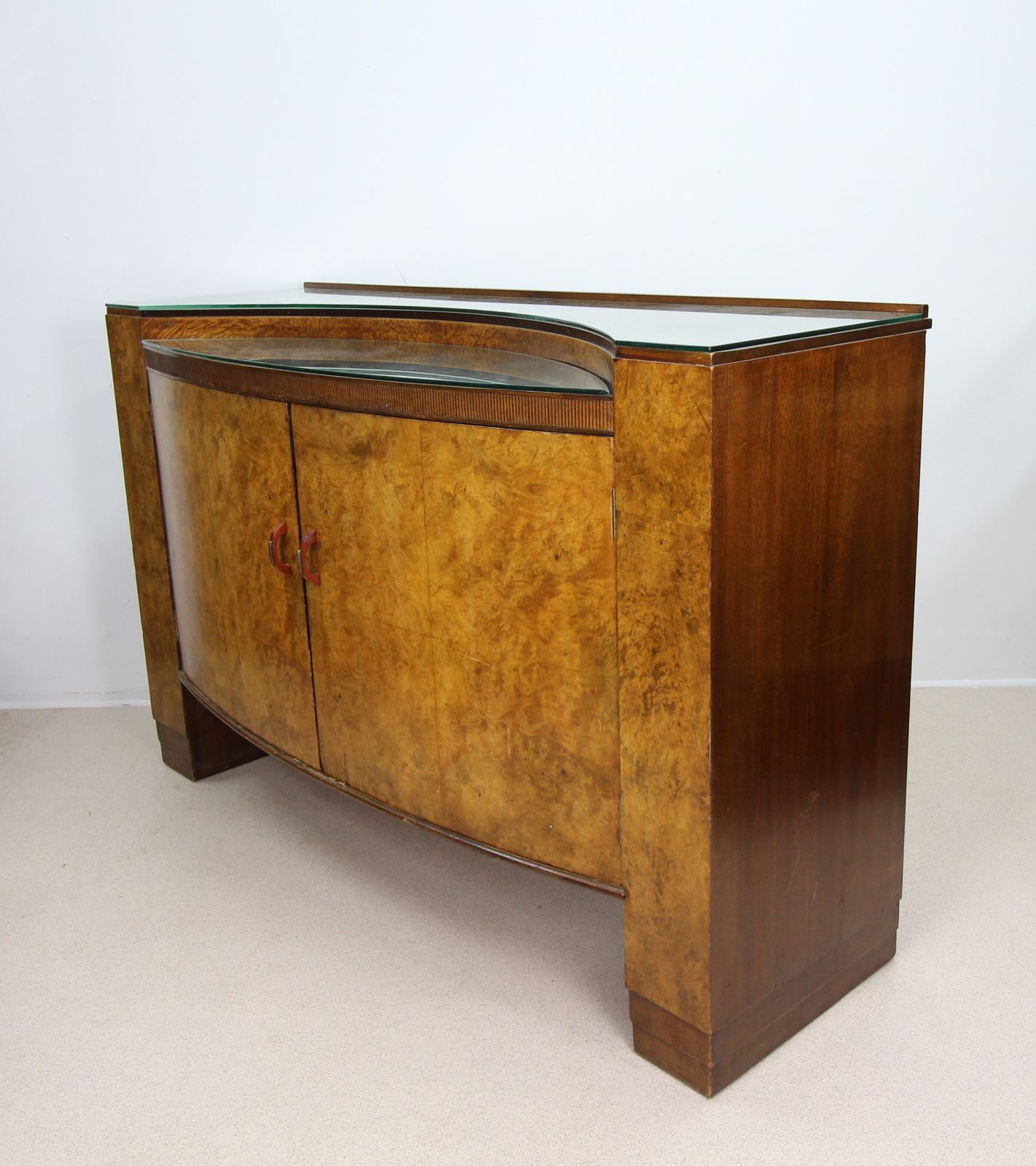 photo for sale A Rare John Walker & Sons Art Deco Walnut Veneered Sideboard – Made In Scotland