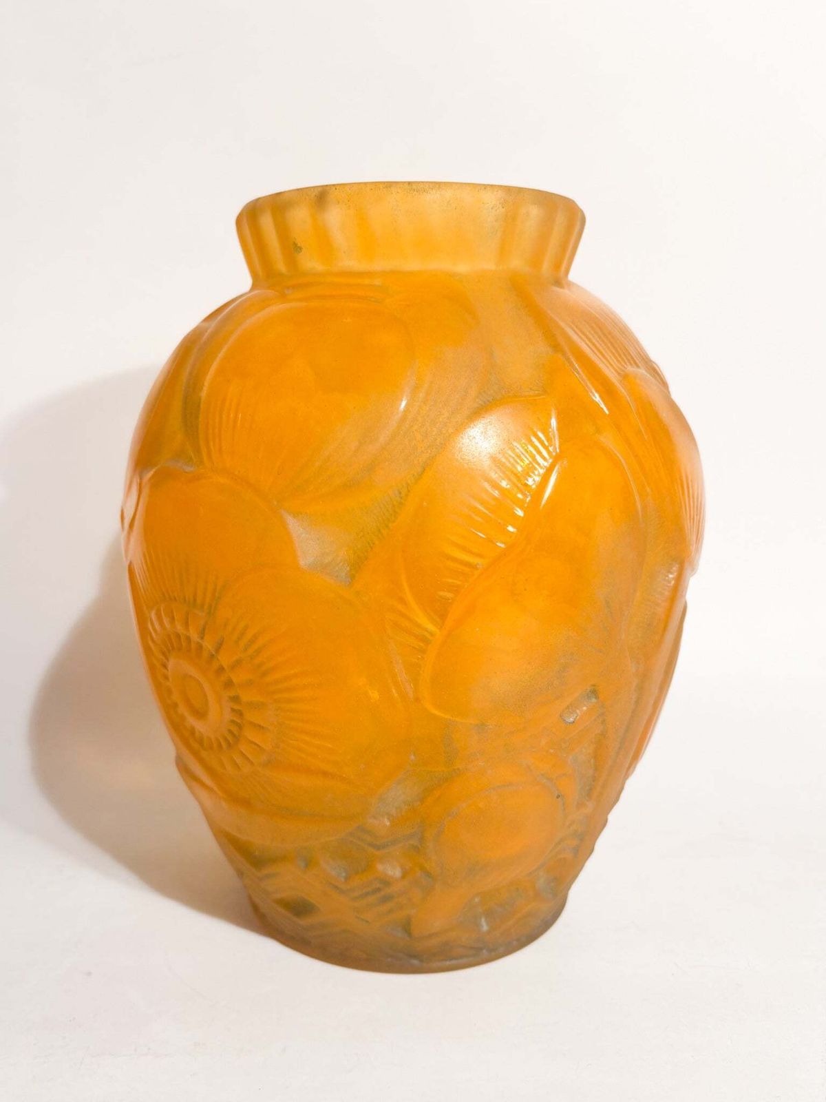 Art Deco Vase In French Glass Paste By Pierre D'avesn, 1930s